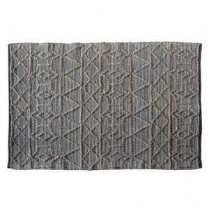 Exeter Extra Large Fabric Geometric Tribal Rug In Black