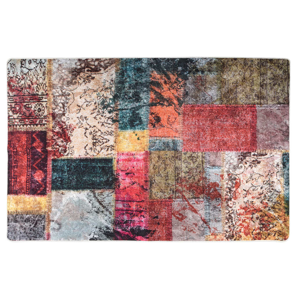 Corwin 150cm Polyester Washable Anti-Slip Rug In Patchwork Pattern
