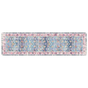 Corwin 300cm Polyester Washable Anti-Slip Rug In Blue And Pink