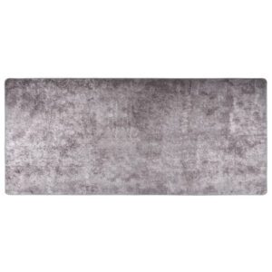 Corwin 300cm Polyester Washable Anti-Slip Rug In Grey
