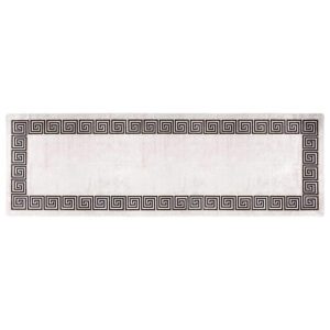 Corwin 300cm Polyester Washable Anti-Slip Rug In Light Beige And Black